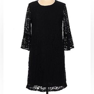 Sun68 Lacey Black Ruffle sleeve dress